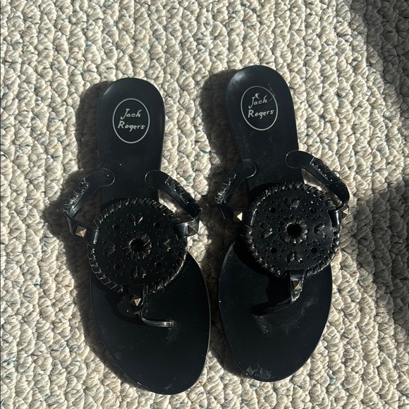 Jack Rogers Black Sandals - Picture 1 of 3